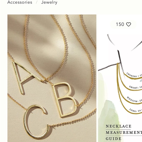 Anthropologie Gold Initial 'E' Necklace - Picture 3 of 7